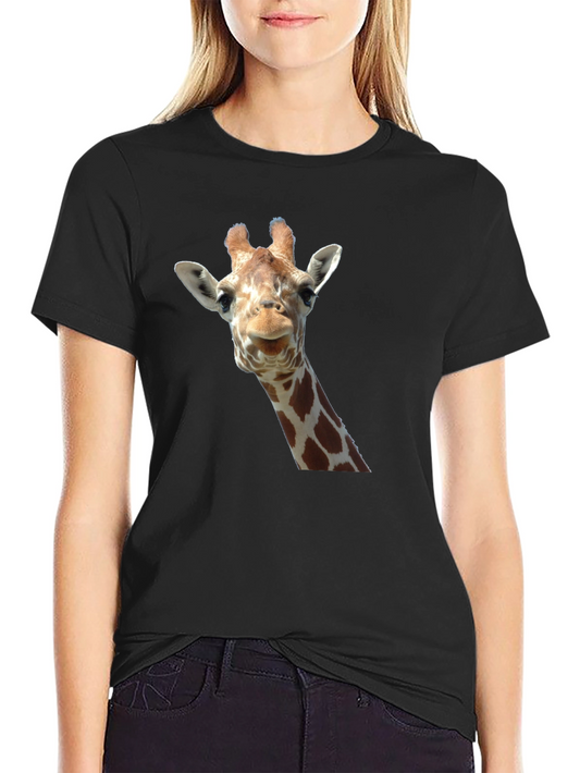 Camiseta Negra con Diseño de Jirafa