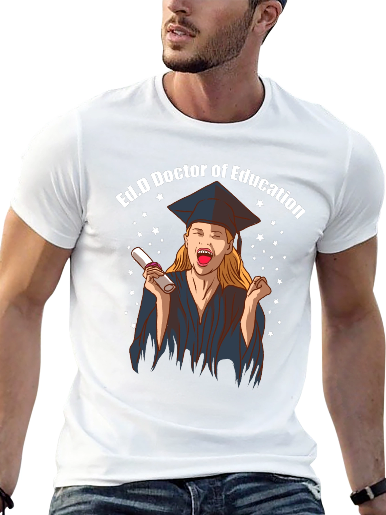 Camiseta Negra Ed.D Doctora en Educación Graduación