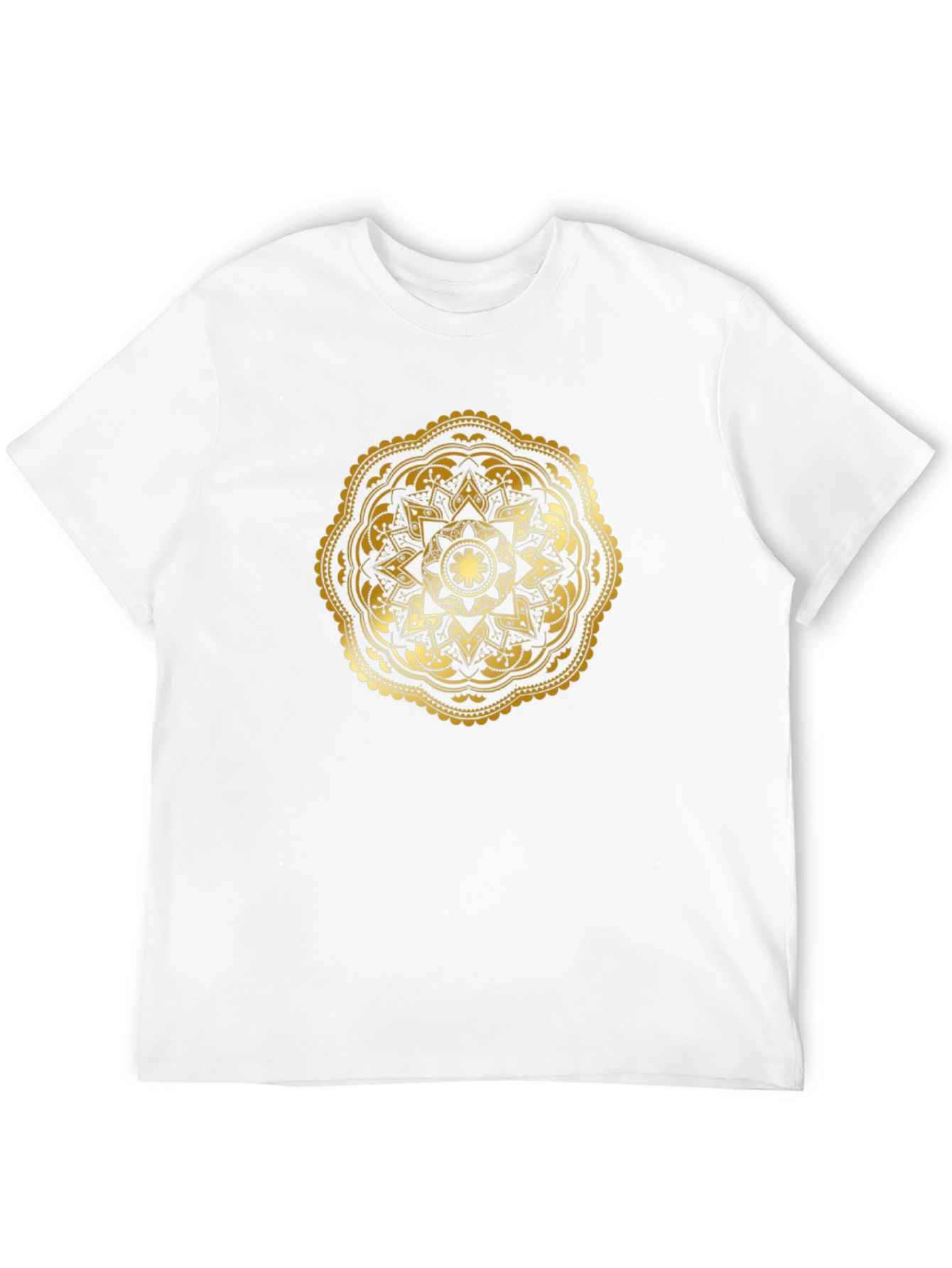 Camiseta Negra con Mandala Dorada - Estilo Único
