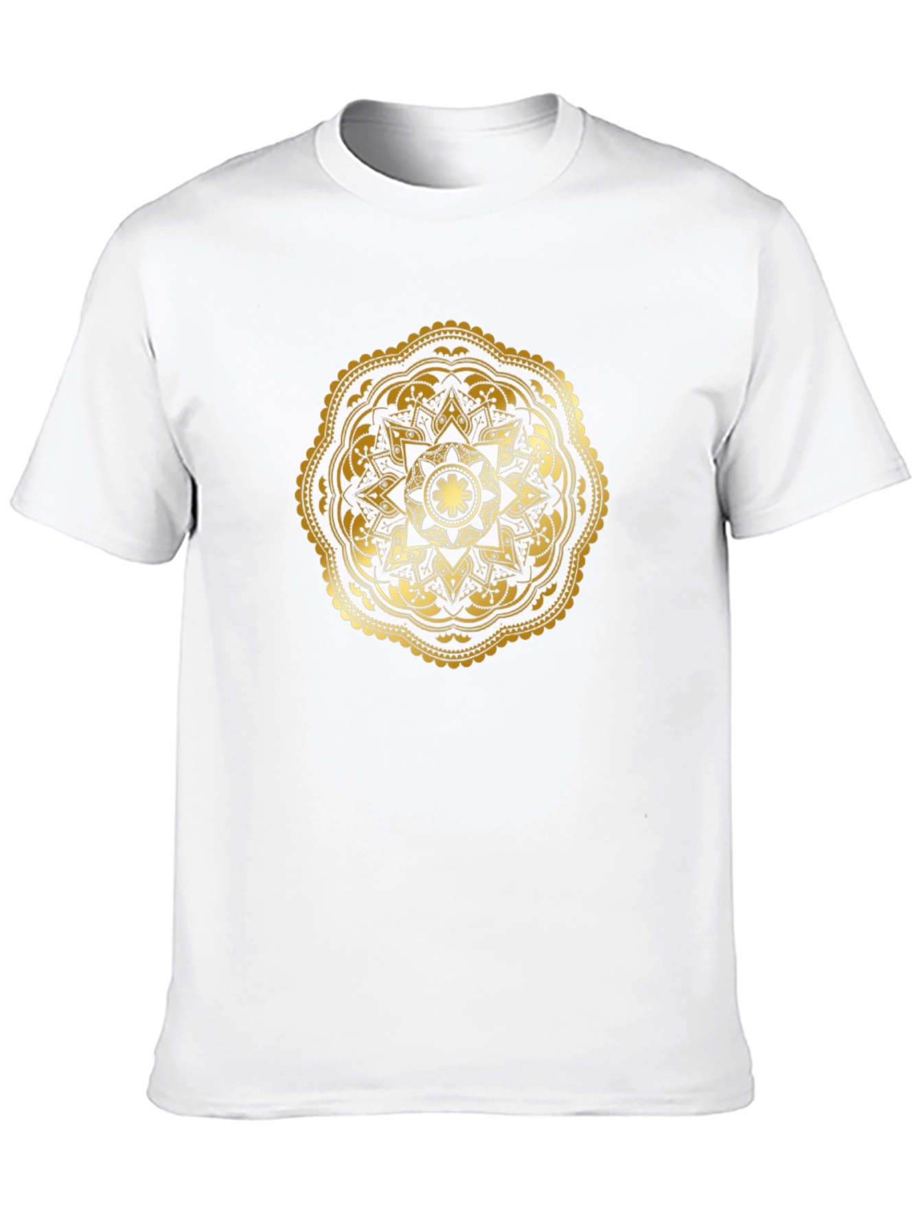 Camiseta Negra con Mandala Dorada - Estilo Único