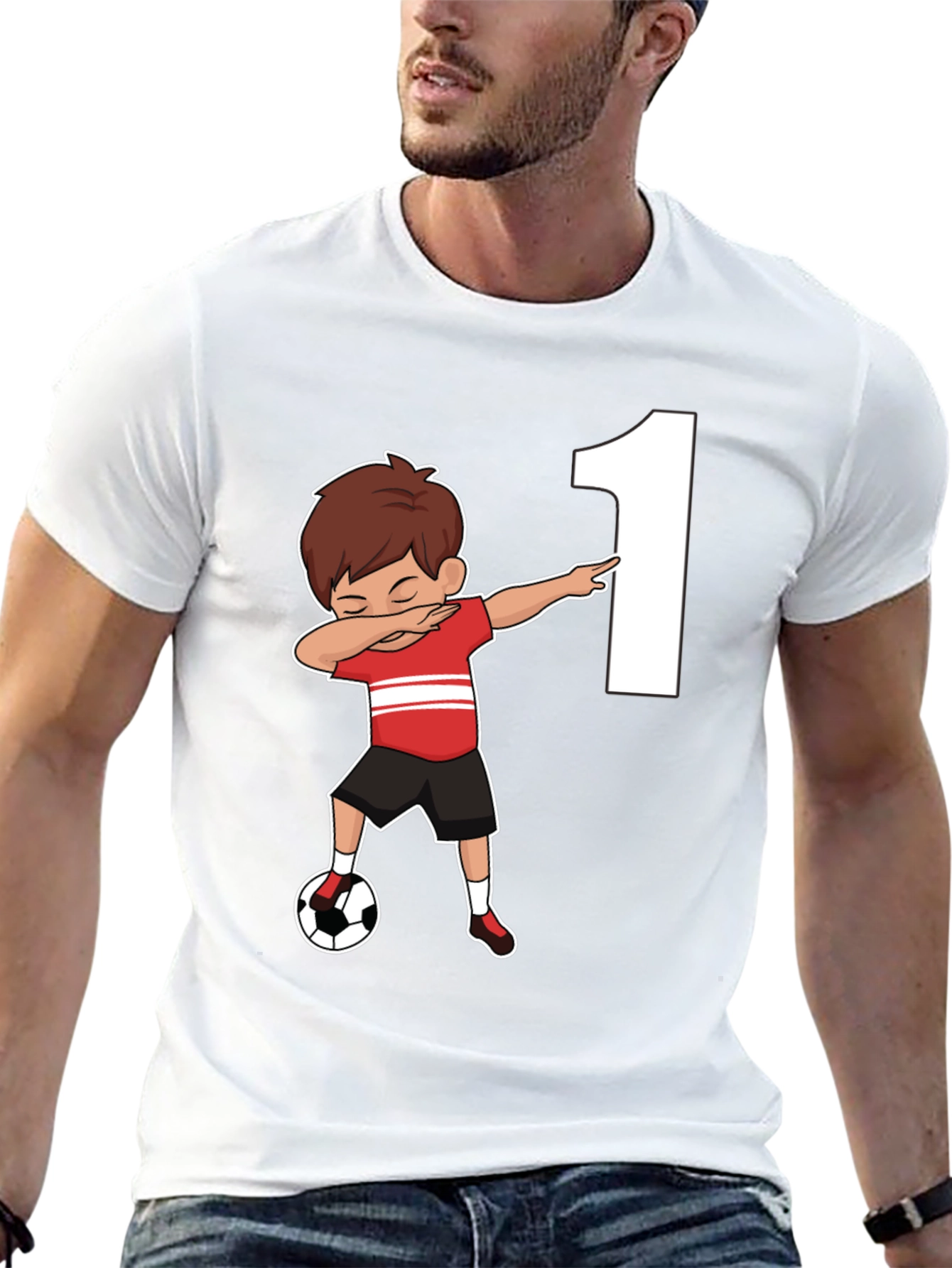 Camiseta Niño Fútbol Número 1 Cumpleaños