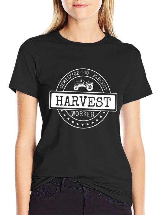 Camiseta Negra Harvest Worker 100% Certificada