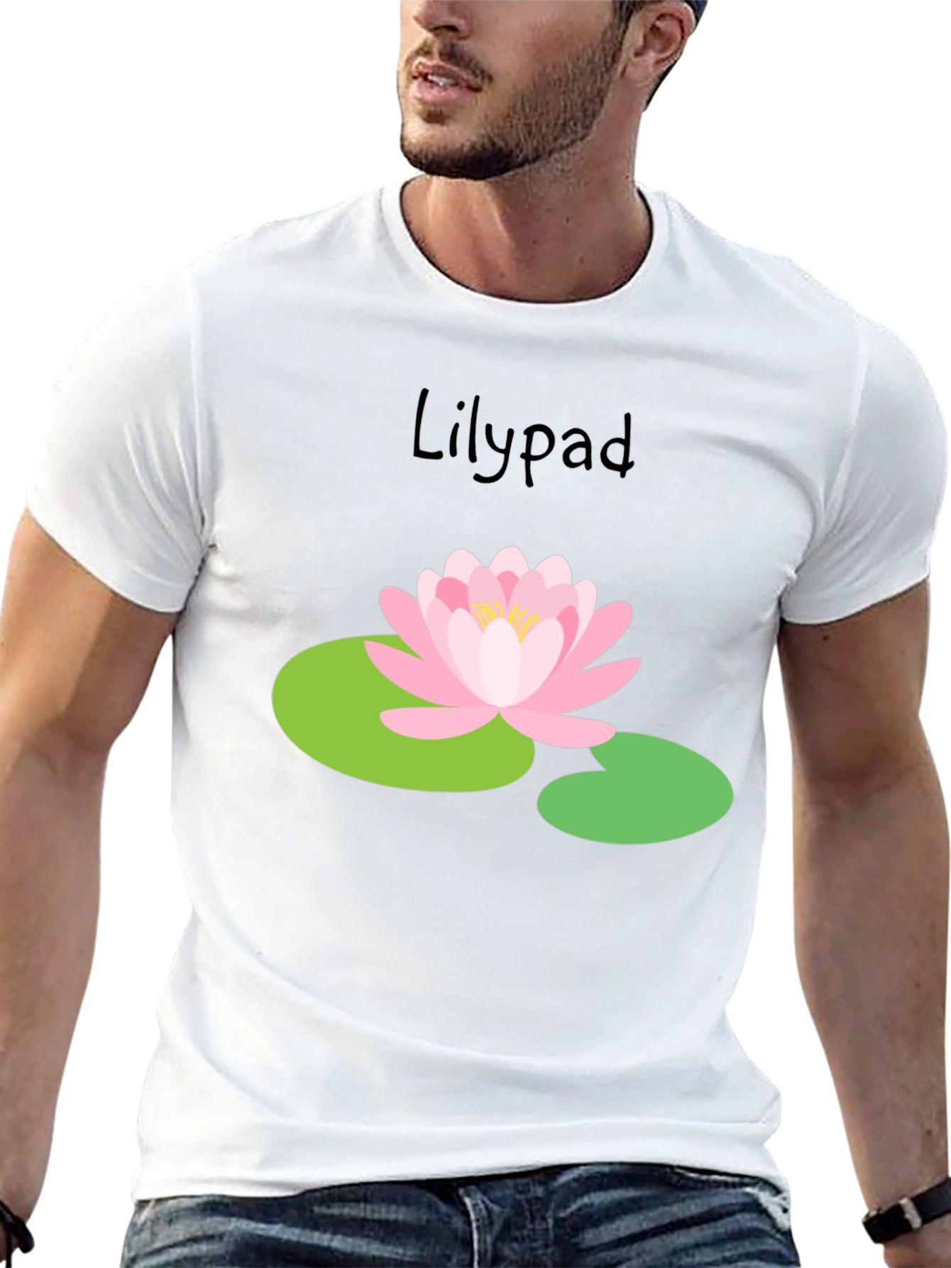 Camiseta Negra Lirio de Agua Estilo Casual