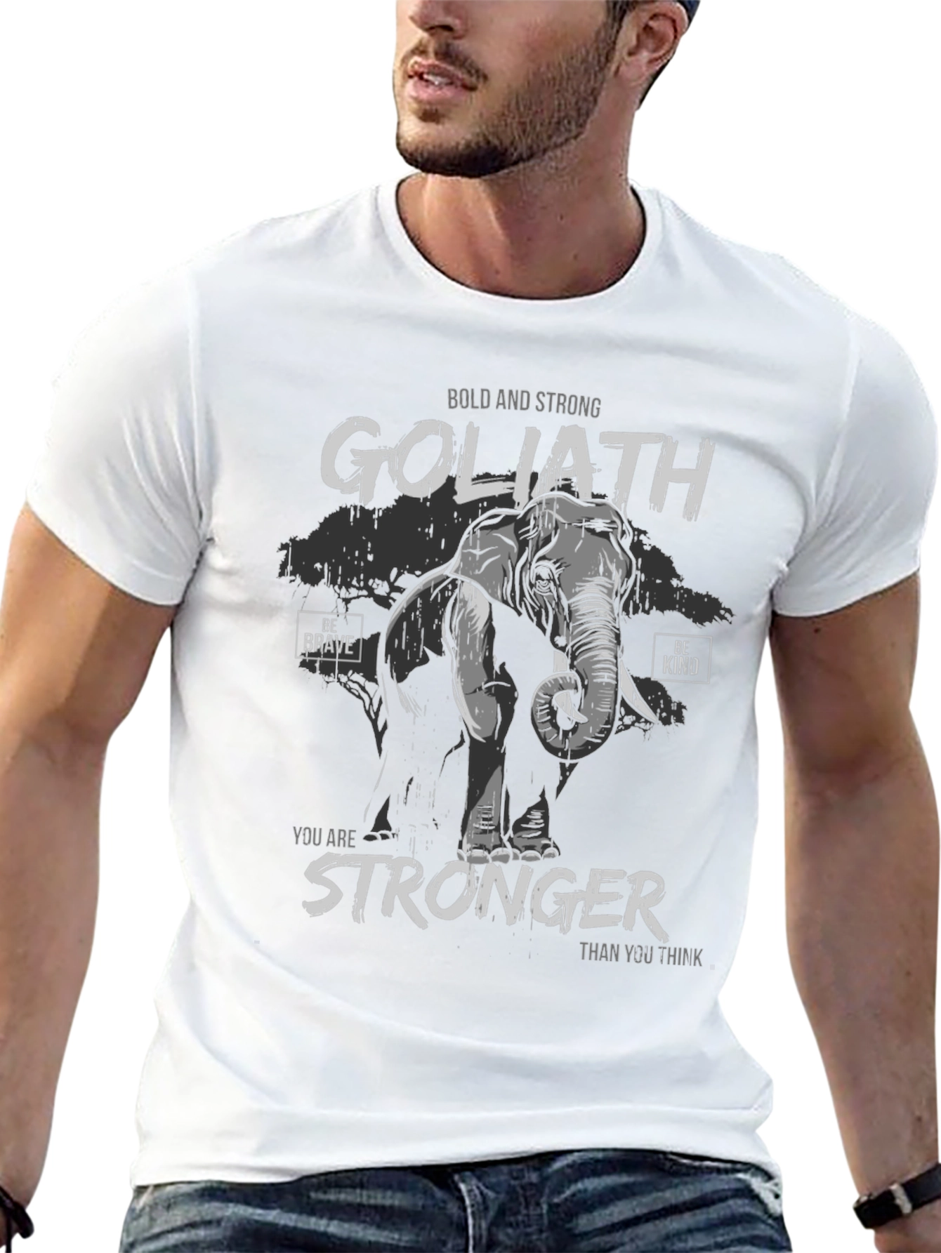 Camiseta Negra Goliath: Fuerte y Audaz