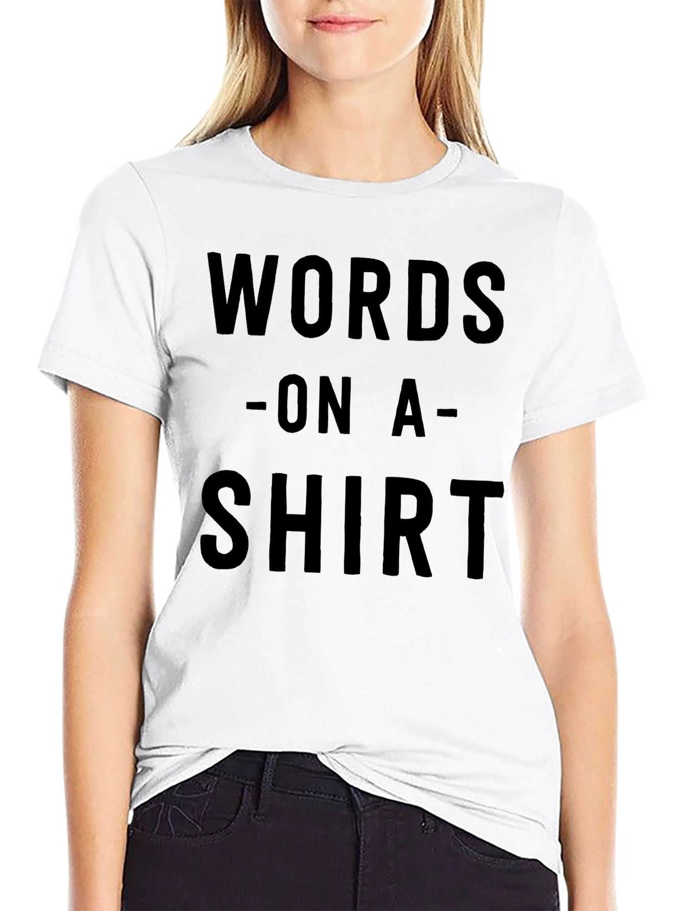 Camiseta Negra con Letras: Words On A Shirt