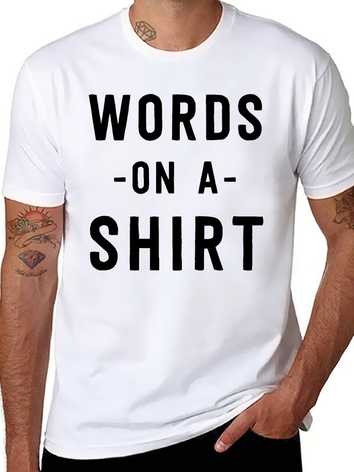 Camiseta Negra con Letras: Words On A Shirt
