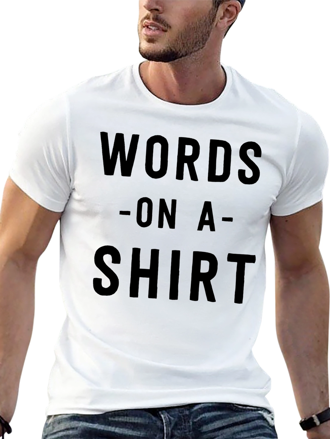 Camiseta Negra con Letras: Words On A Shirt