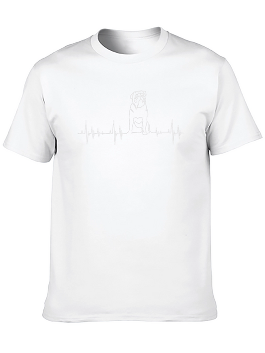 Camiseta Negra con Diseño de Latido y Bulldog