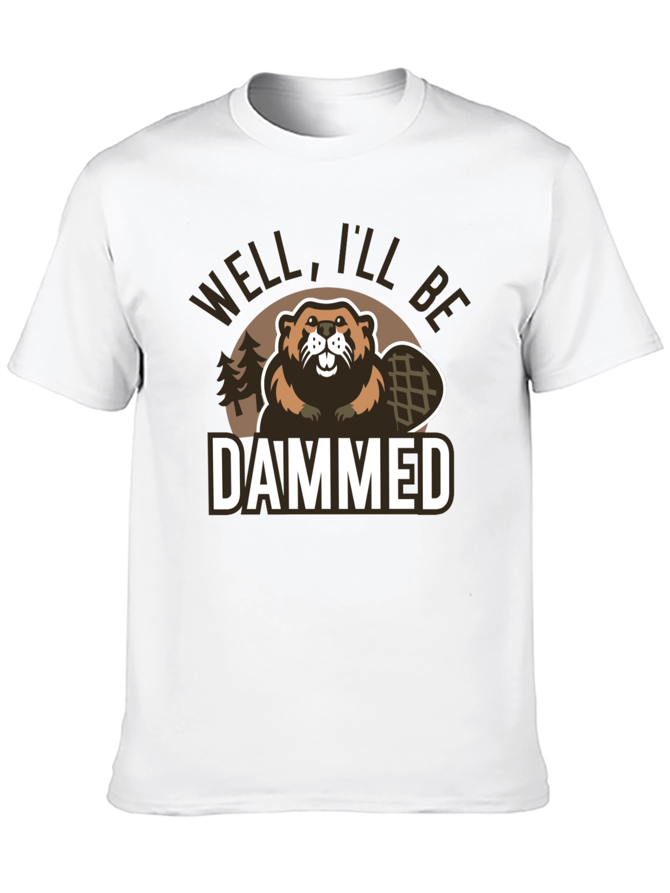Camiseta Negra con Estampado Humorístico de Castor