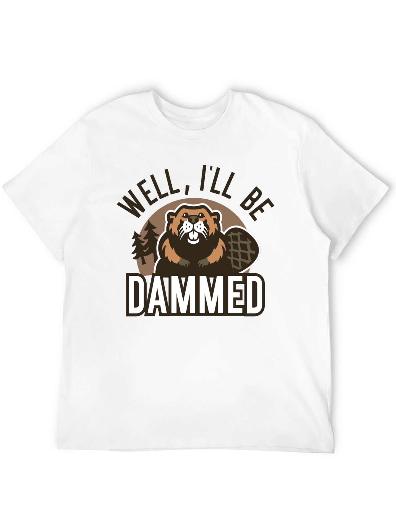 Camiseta Negra con Estampado Humorístico de Castor