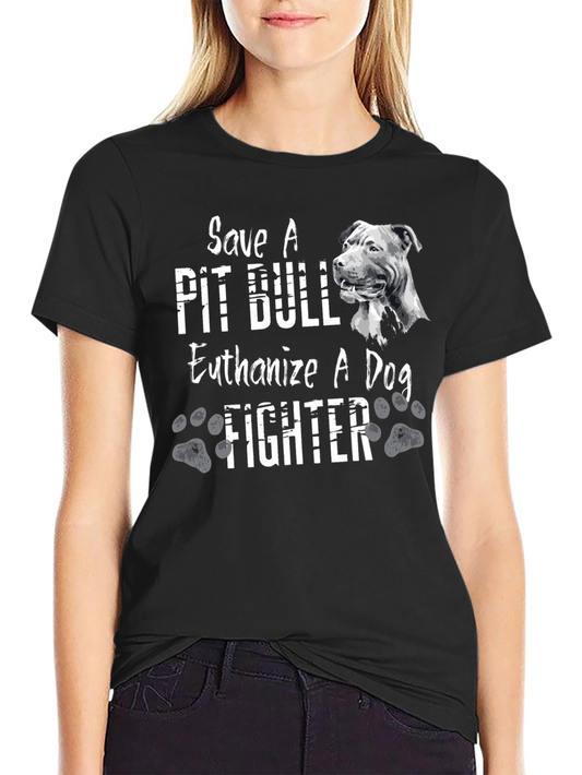 Camiseta Negra Salva un Pit Bull