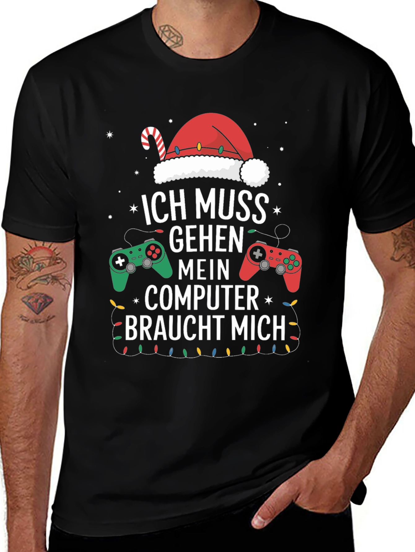 Camiseta Gamer Navideña - Ich Muss Gehen