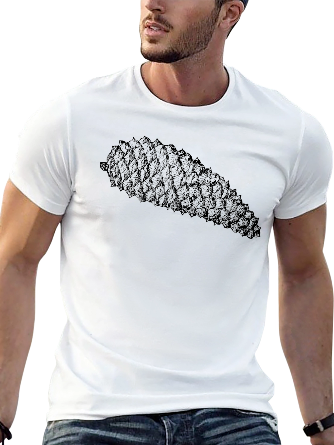 Camiseta Negra con Diseño de Piña