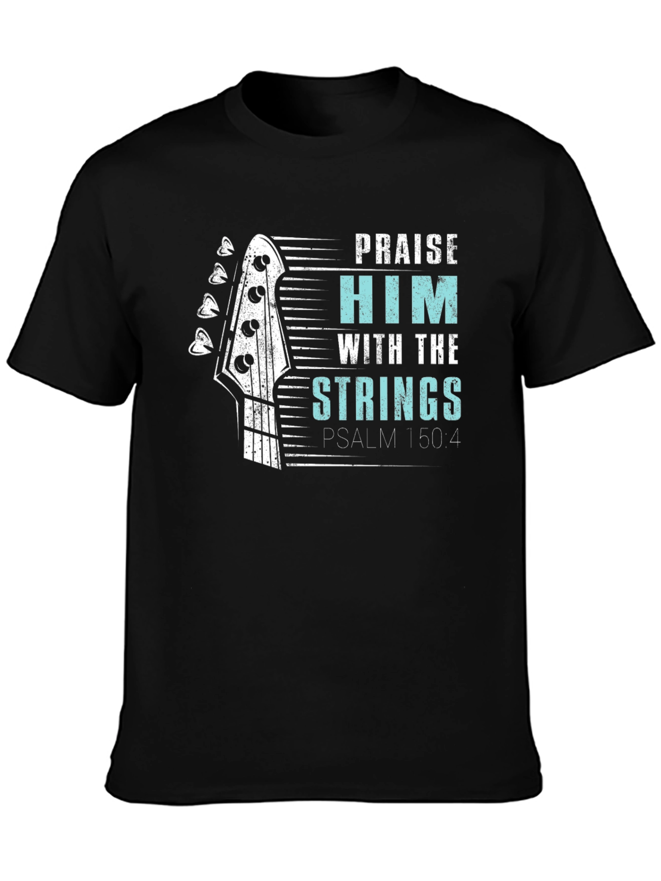 Camiseta Negra con Diseño Musical Cristiano