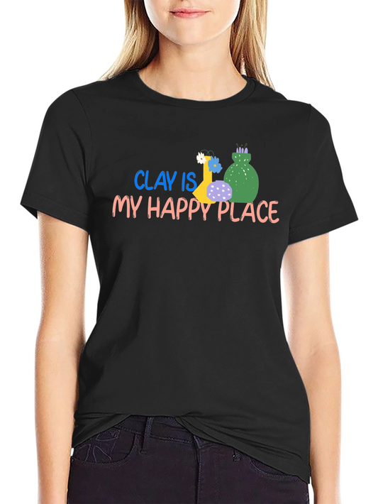 Camiseta Negra: Clay Is My Happy Place