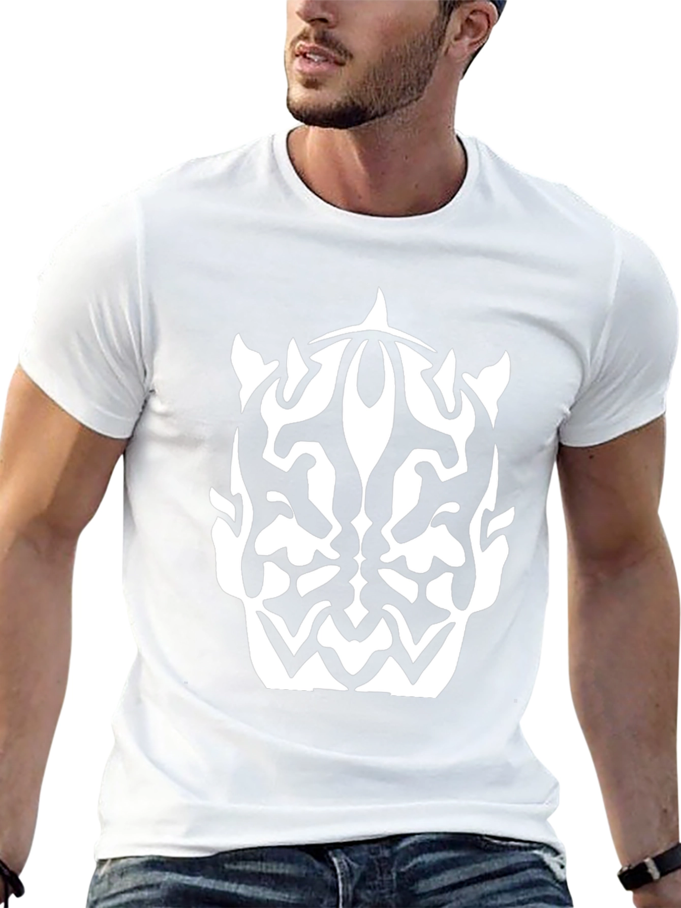 Camiseta Negra con Diseño Abstracto Darth Maul