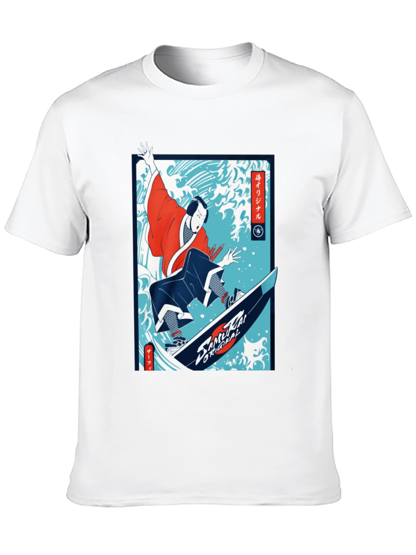 Camiseta Negra Diseño Samurai Surf Original