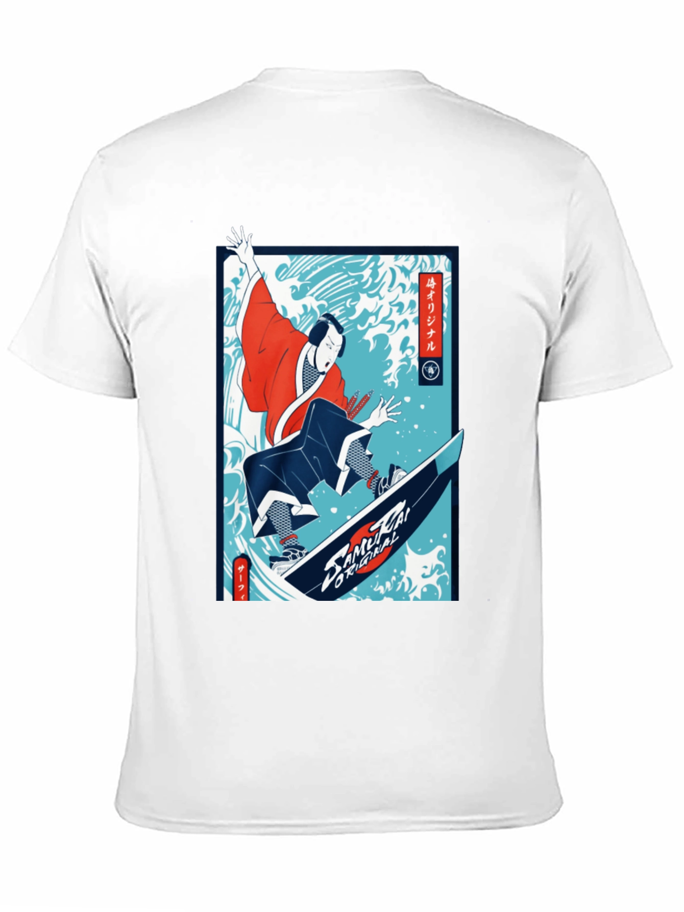 Camiseta Negra Diseño Samurai Surf Original