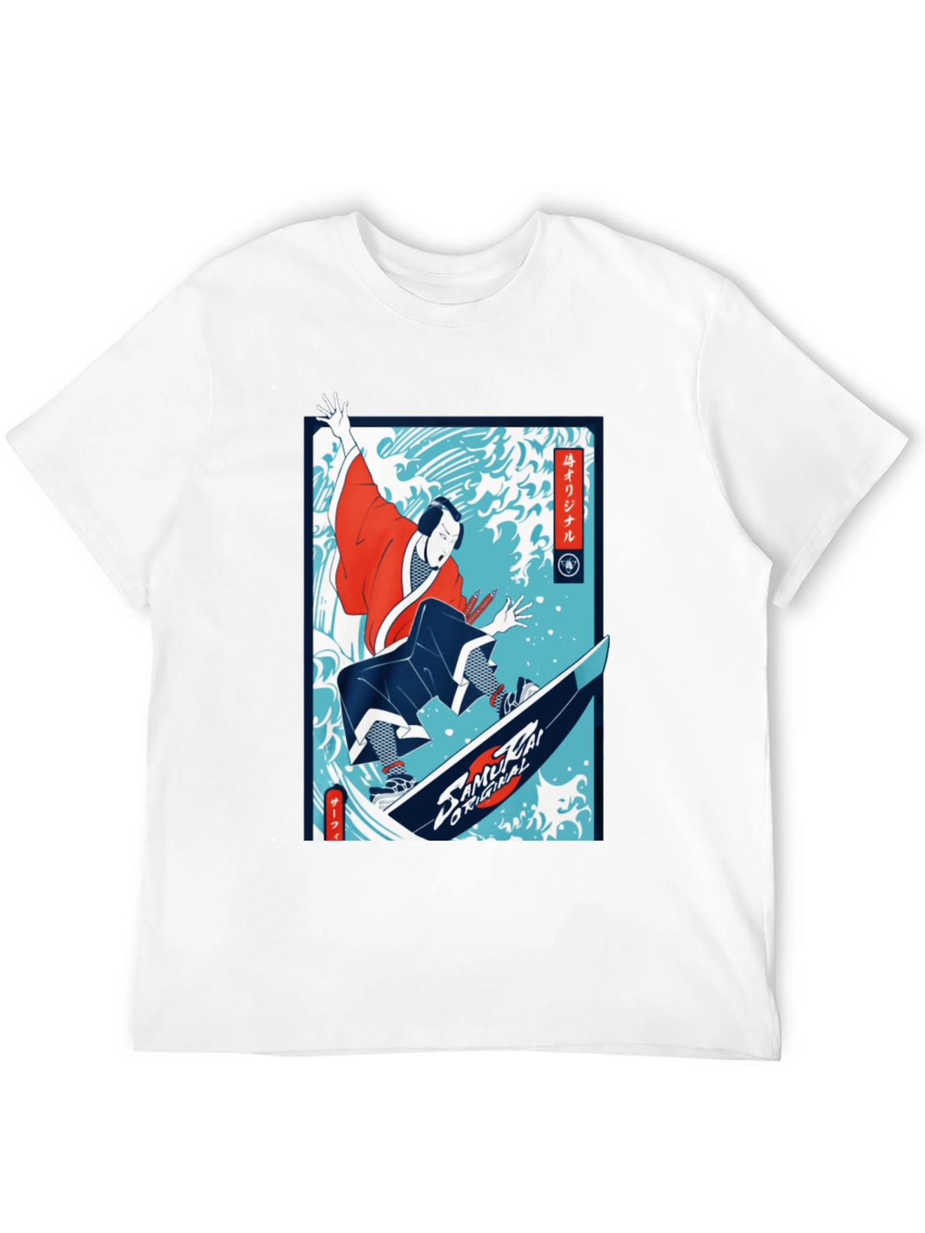 Camiseta Negra Diseño Samurai Surf Original
