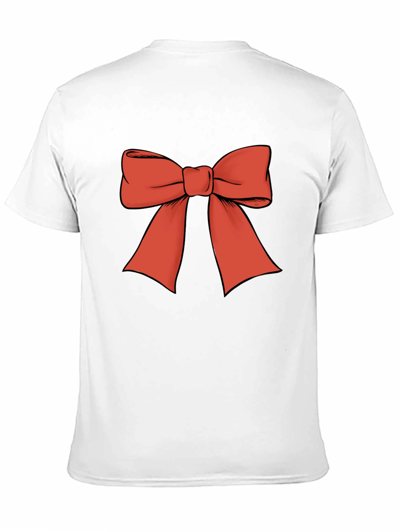 Camiseta Negra con Lazo Rojo Festivo