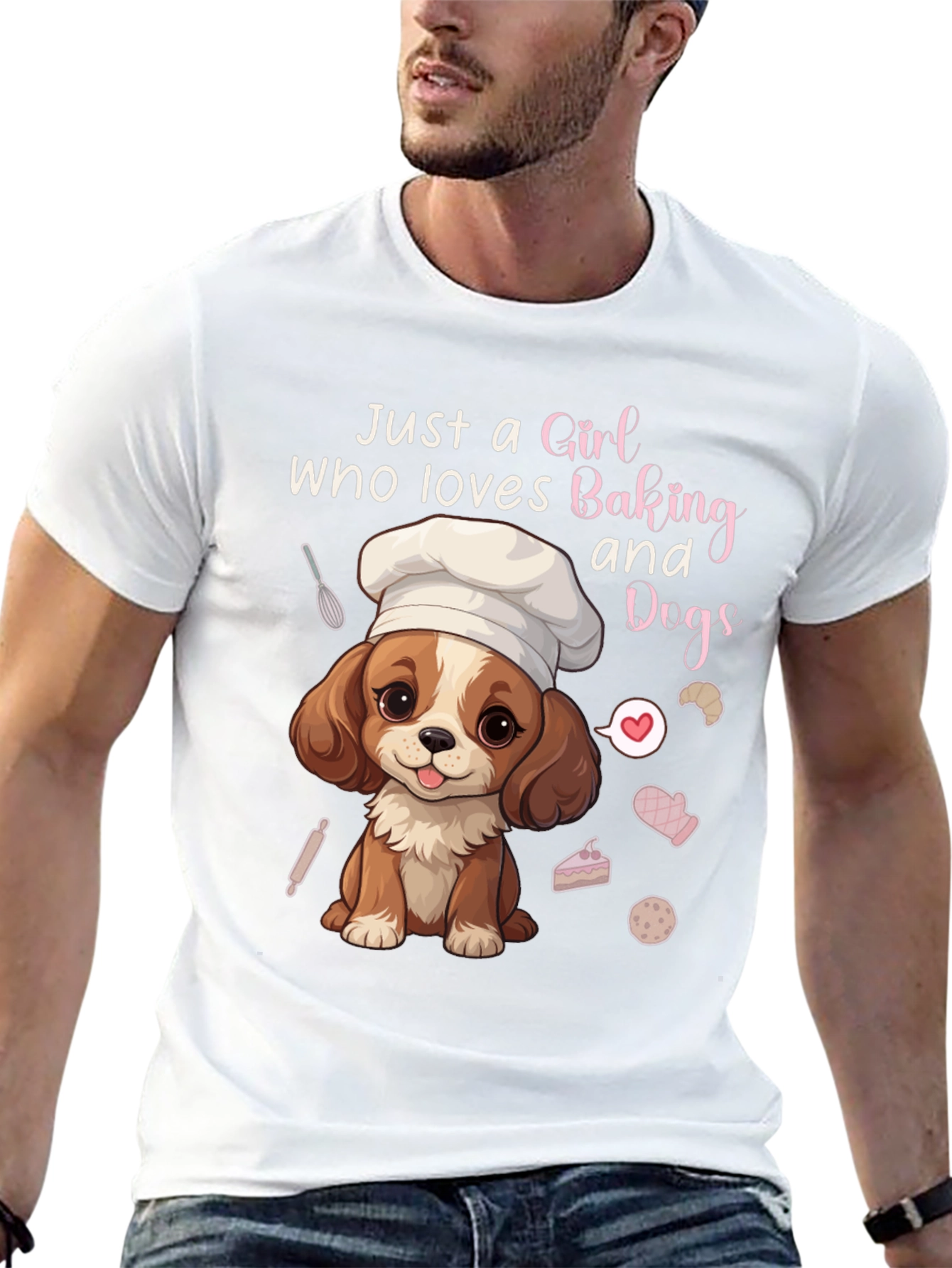 Camiseta Negra Amo Hornear y los Perros