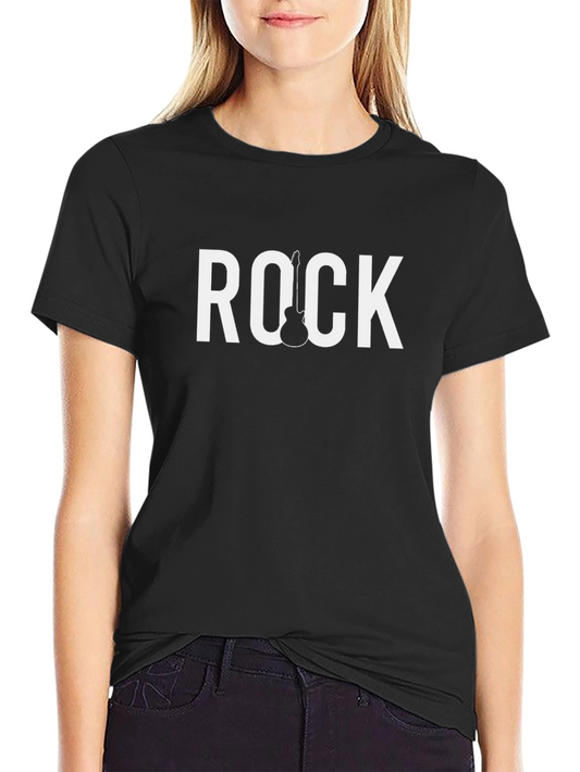 Camiseta Negra Rock con Diseño de Guitarra