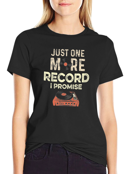 Camiseta Negra de Vinilo: Solo Uno Más Lo Prometo