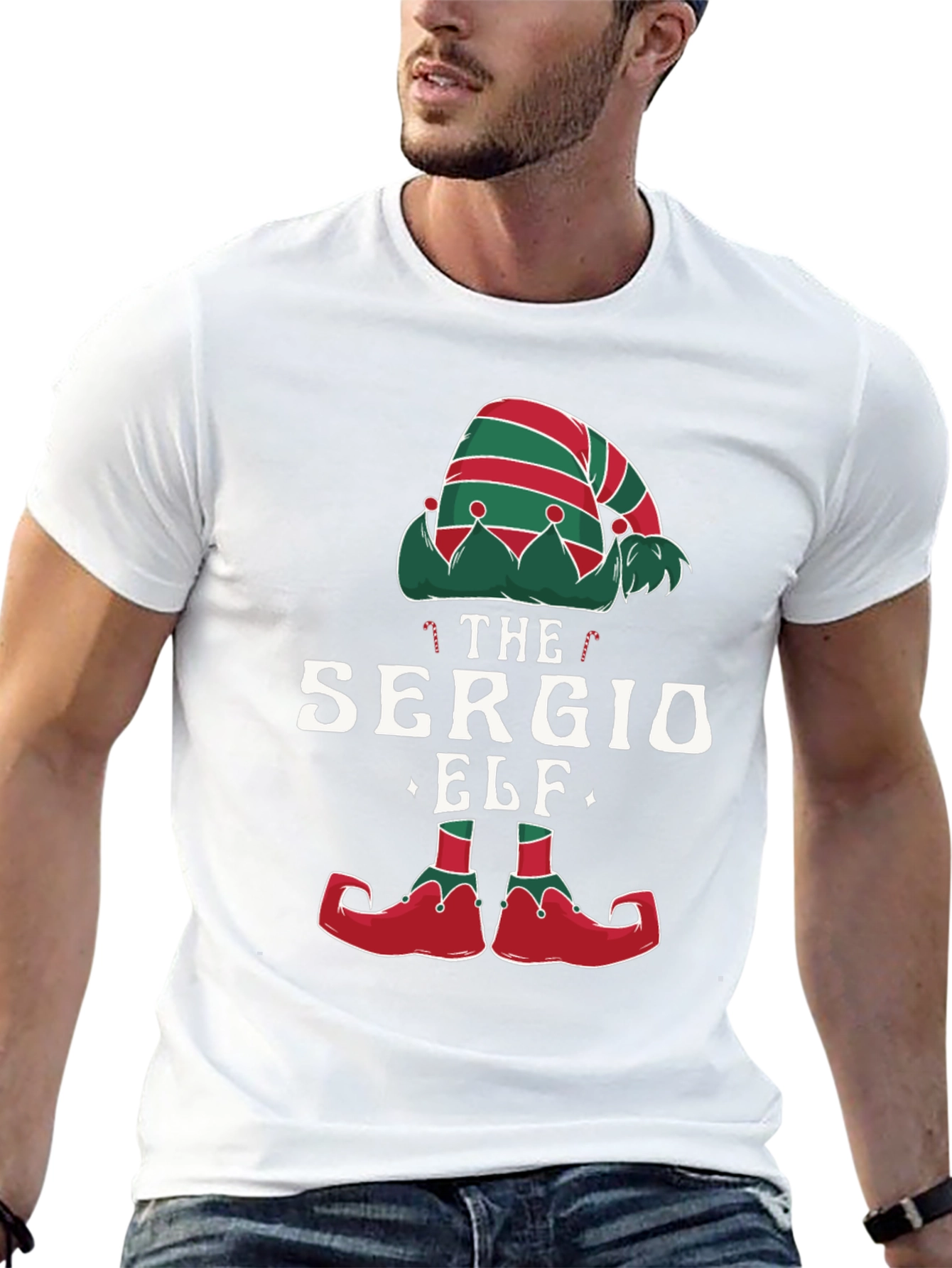 Camiseta Negra Navideña Elfo Sergio