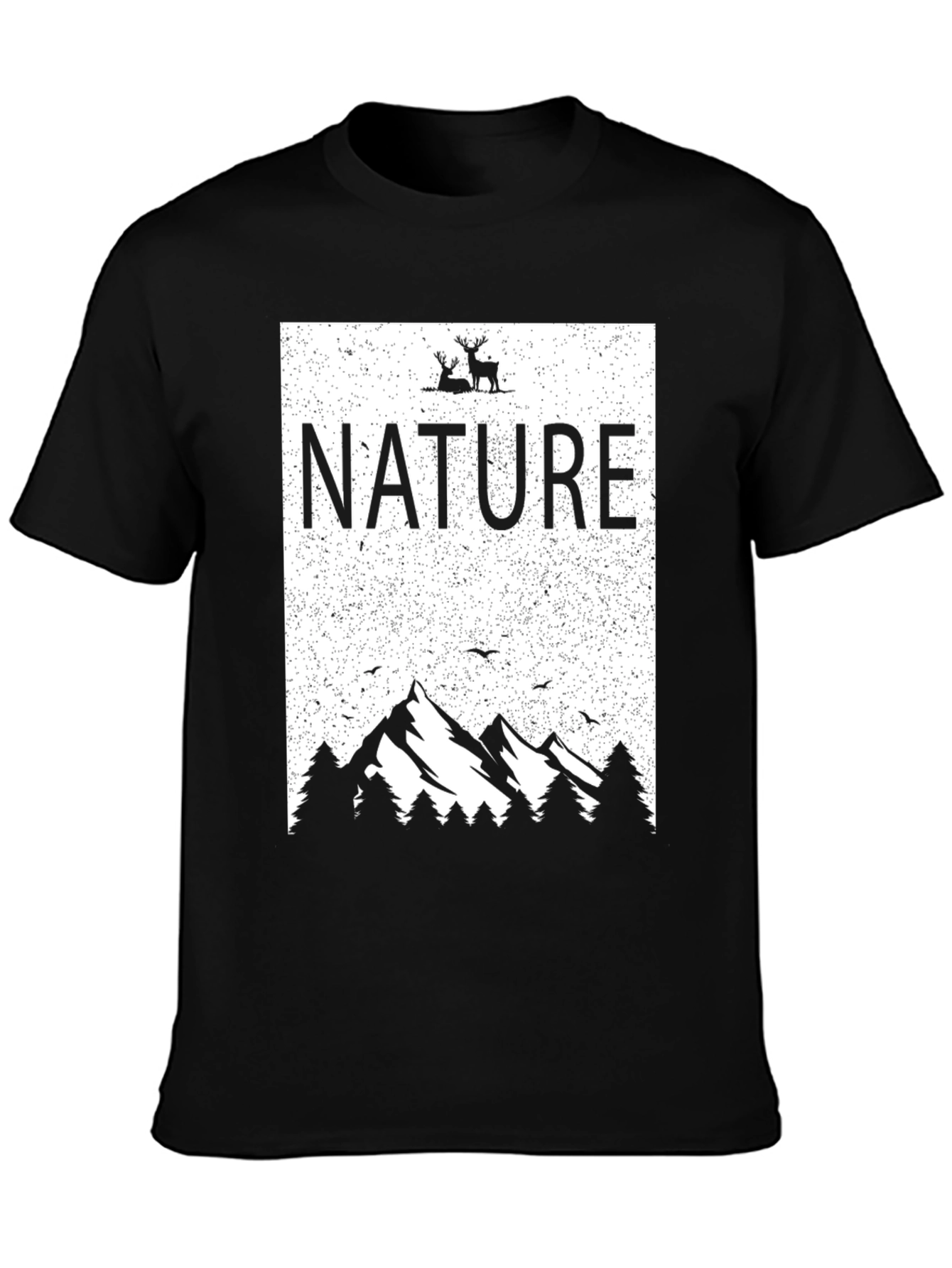 Camiseta Negra Naturaleza para Hombre