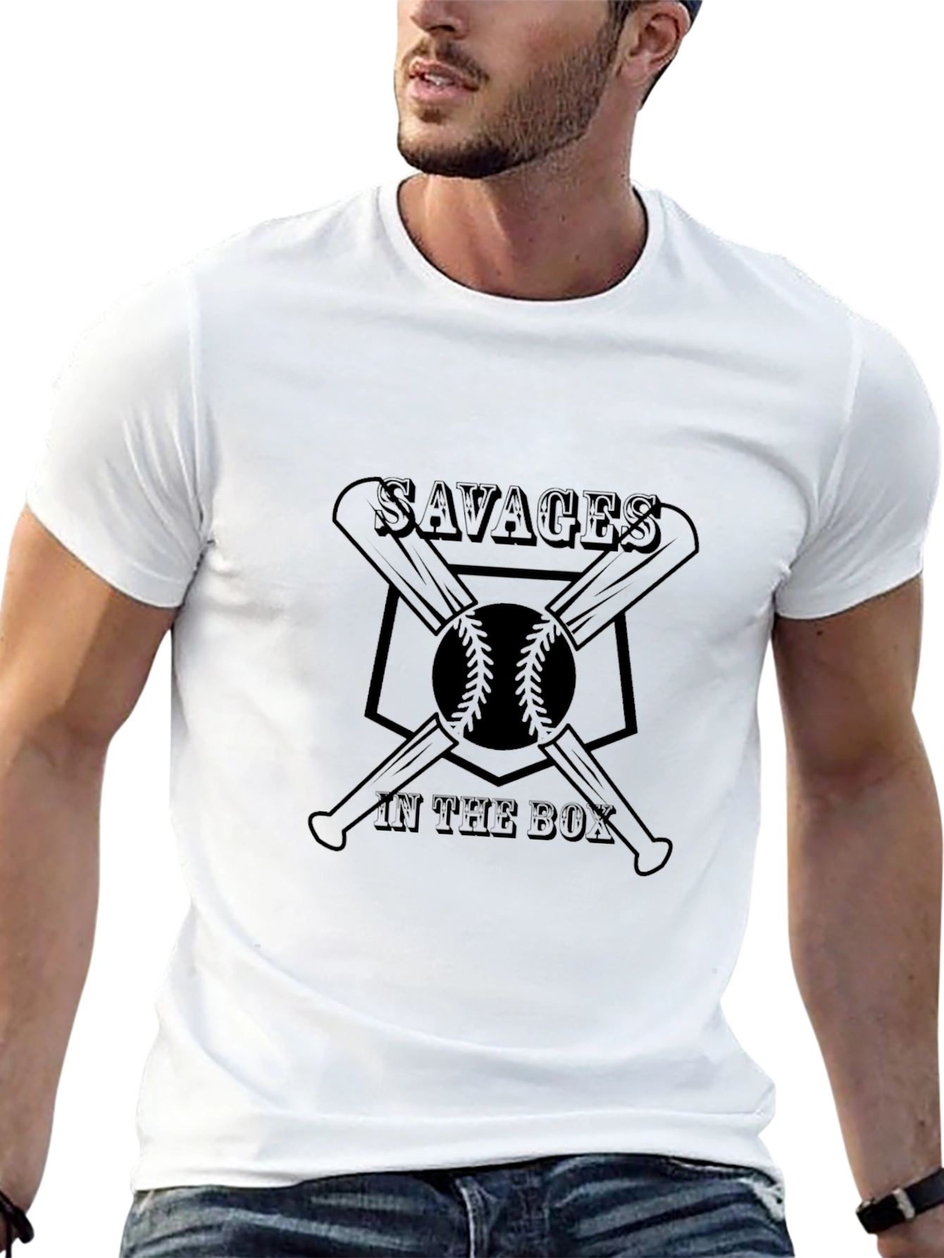 Camiseta Negra Savages in the Box Béisbol