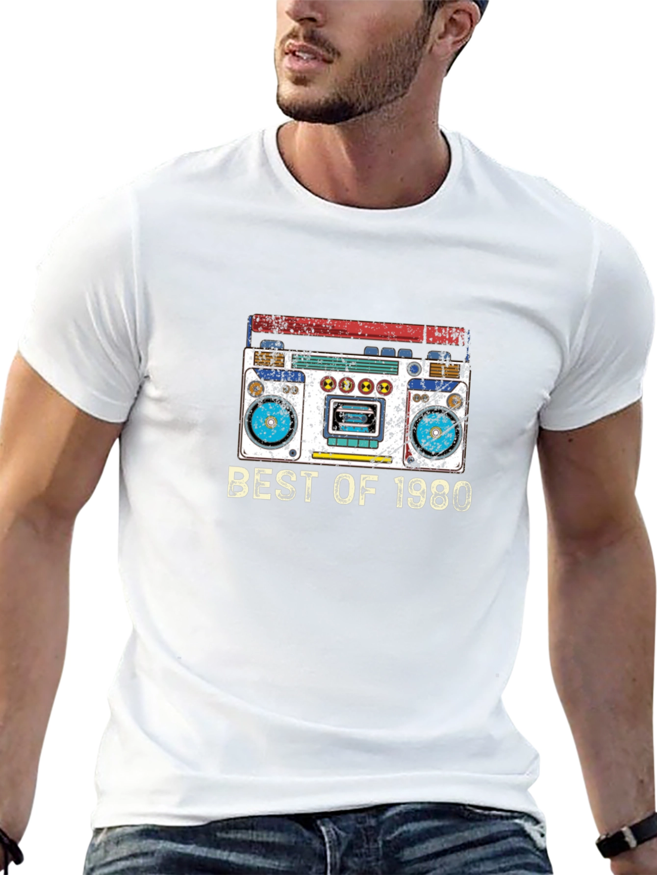 Camiseta Negra con Diseño Retro Best of 1980