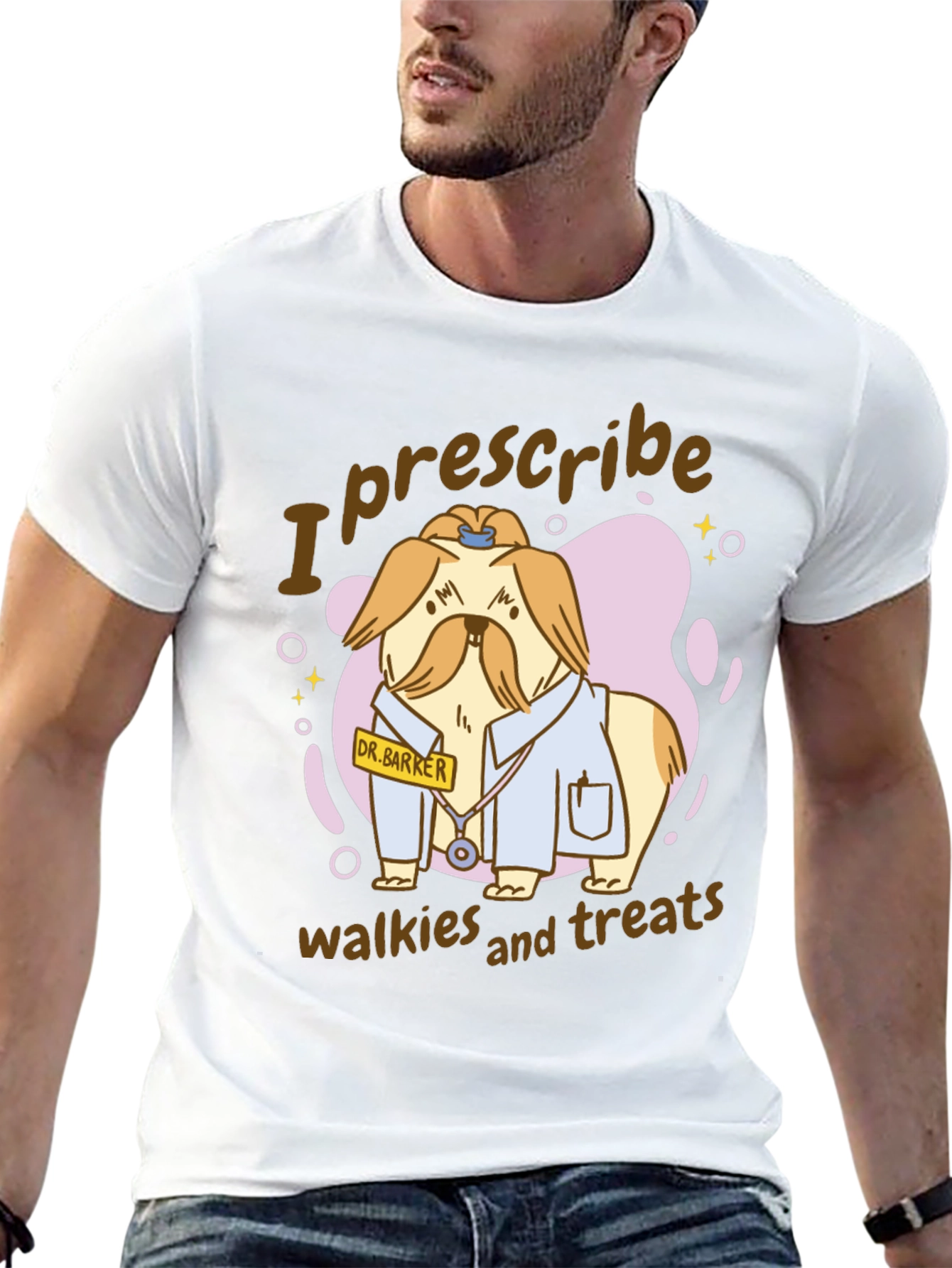 Camiseta Negra con Diseño de Perro Doctor