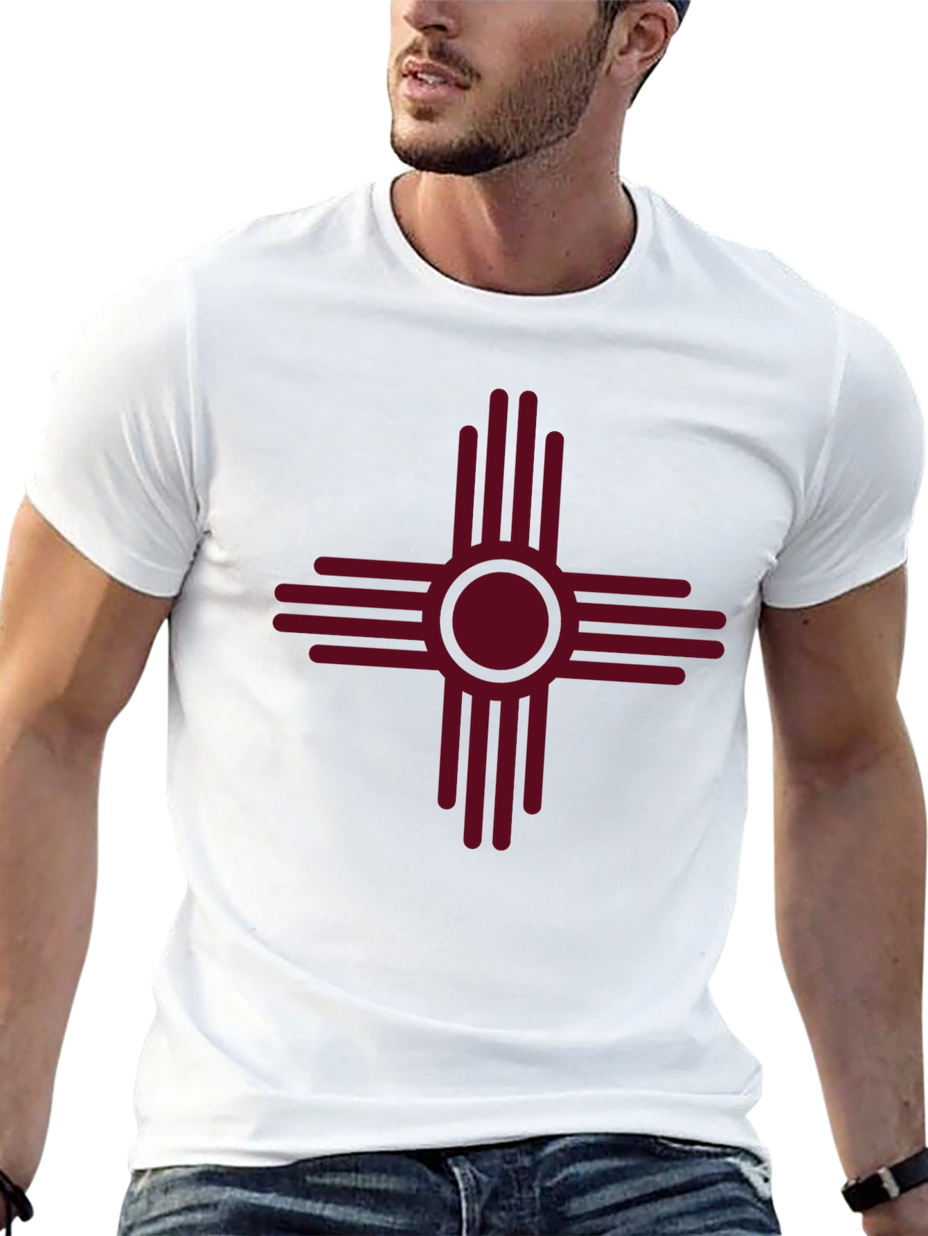 Camiseta Negra con Símbolo Sol de Zia