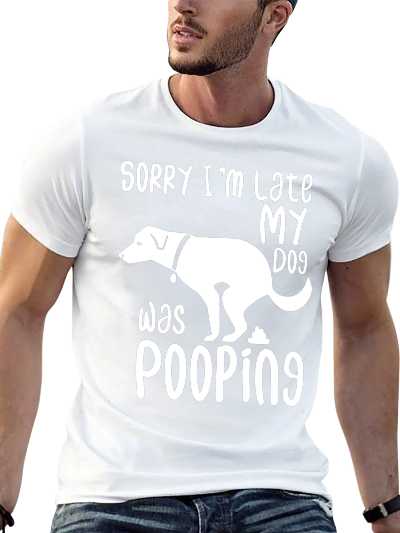 Camiseta divertida Mi perro estaba haciendo popó
