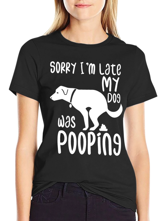 Camiseta divertida Mi perro estaba haciendo popó