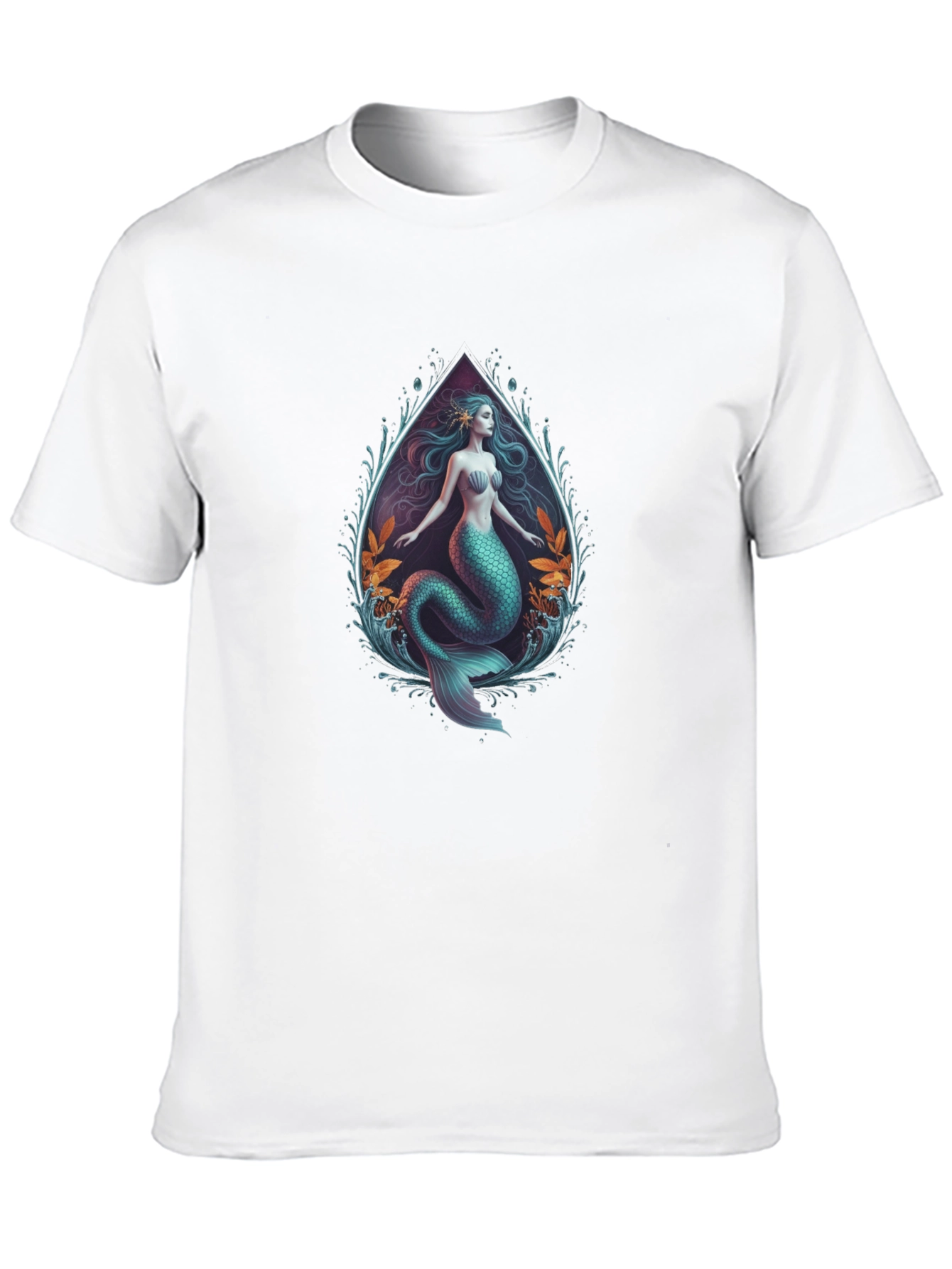Camiseta Negra con Diseño de Sirena Artística