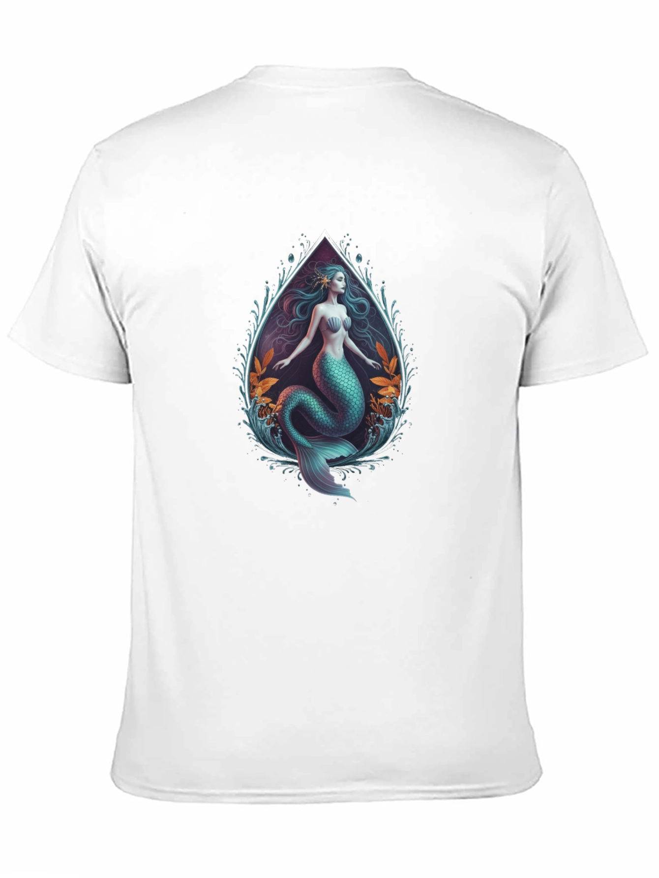 Camiseta Negra con Diseño de Sirena Artística