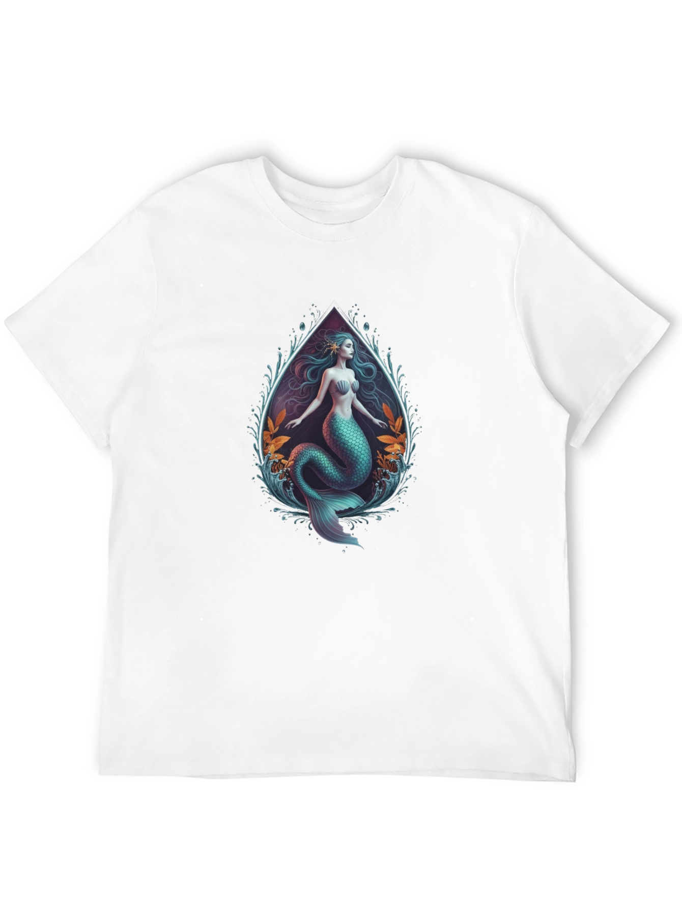 Camiseta Negra con Diseño de Sirena Artística
