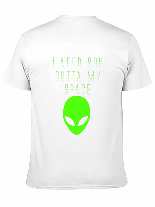 Camiseta Negra Estampado Alienígena - ¡Fuera de Mi Espacio!