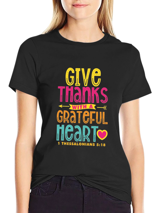 Camiseta Cristiana: Da Gracias con Corazón Agradecido