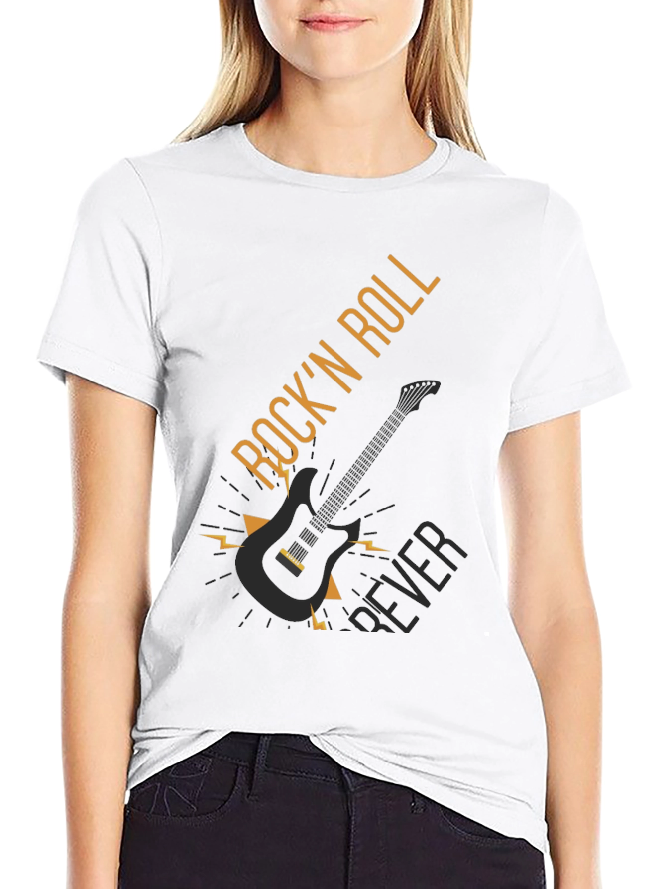 Camiseta Negra Rock n Roll Forever