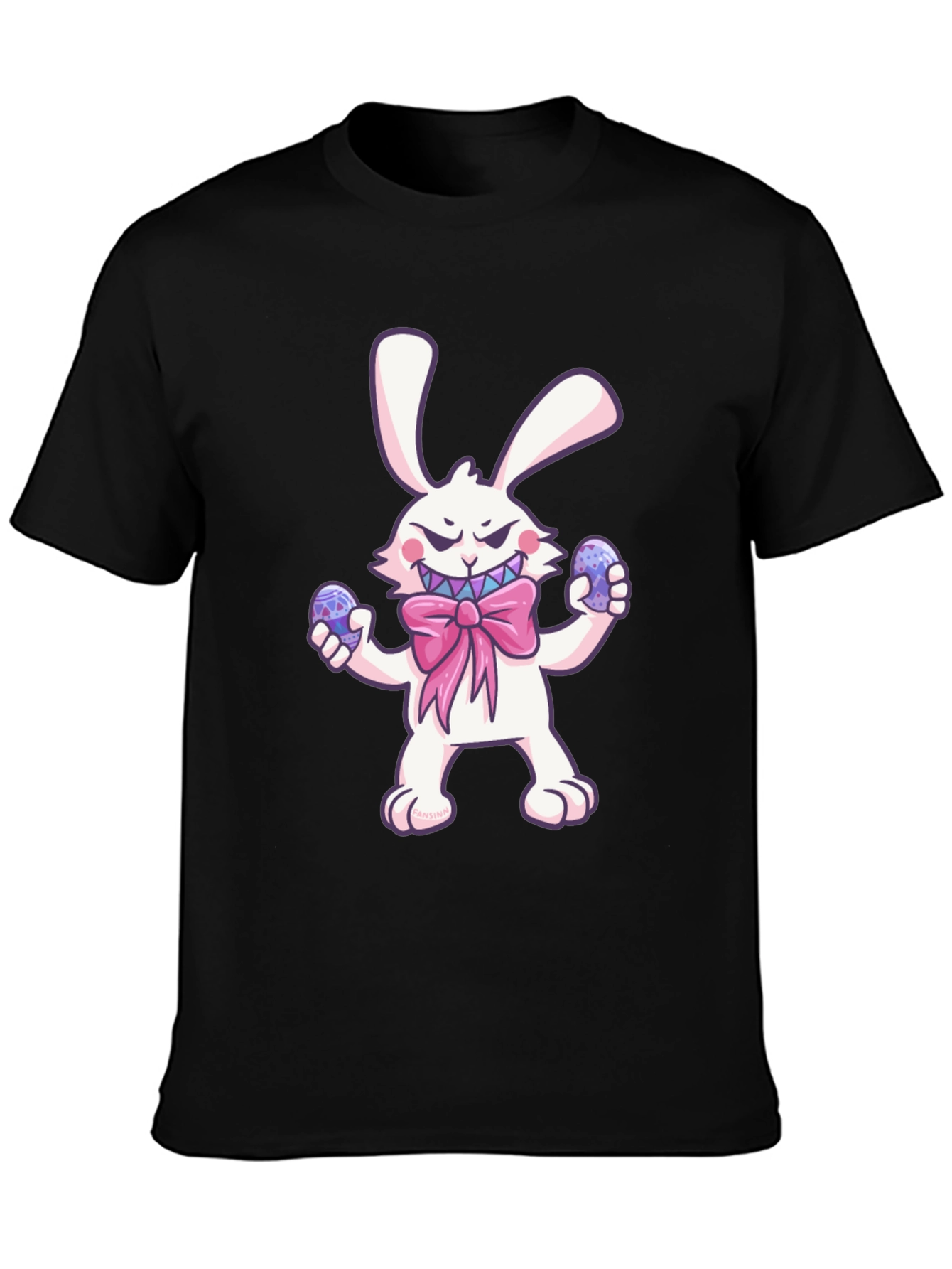 Camiseta Negra Conejo Malvado de Pascua