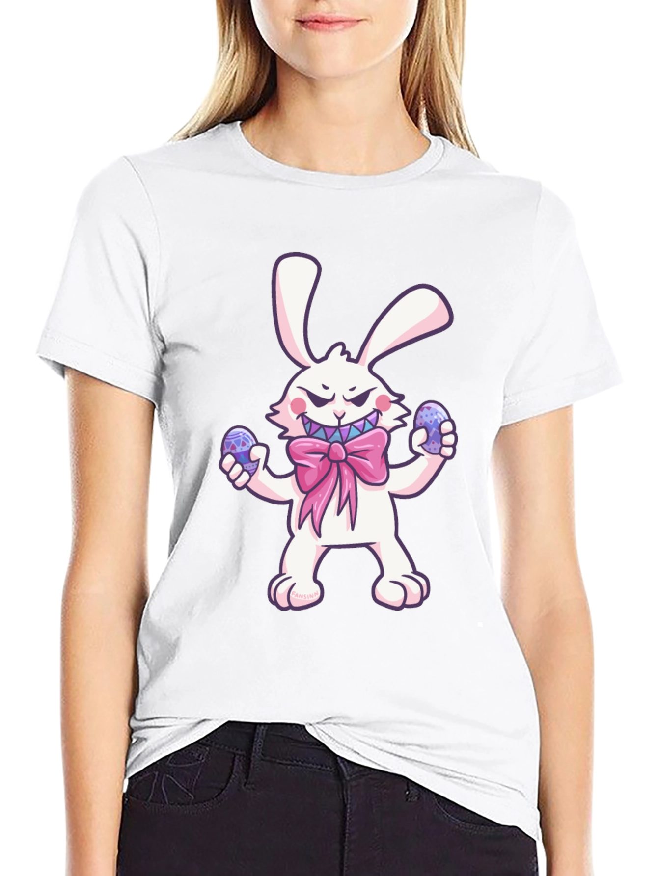 Camiseta Negra Conejo Malvado de Pascua
