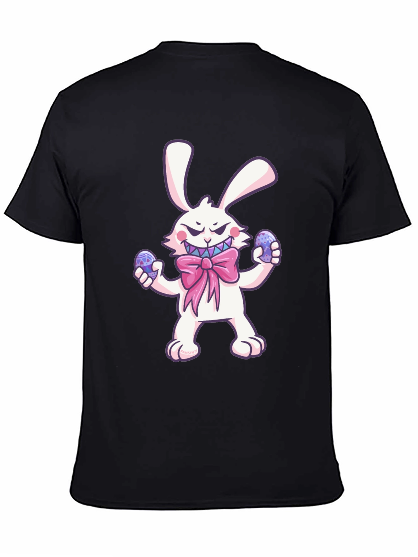 Camiseta Negra Conejo Malvado de Pascua