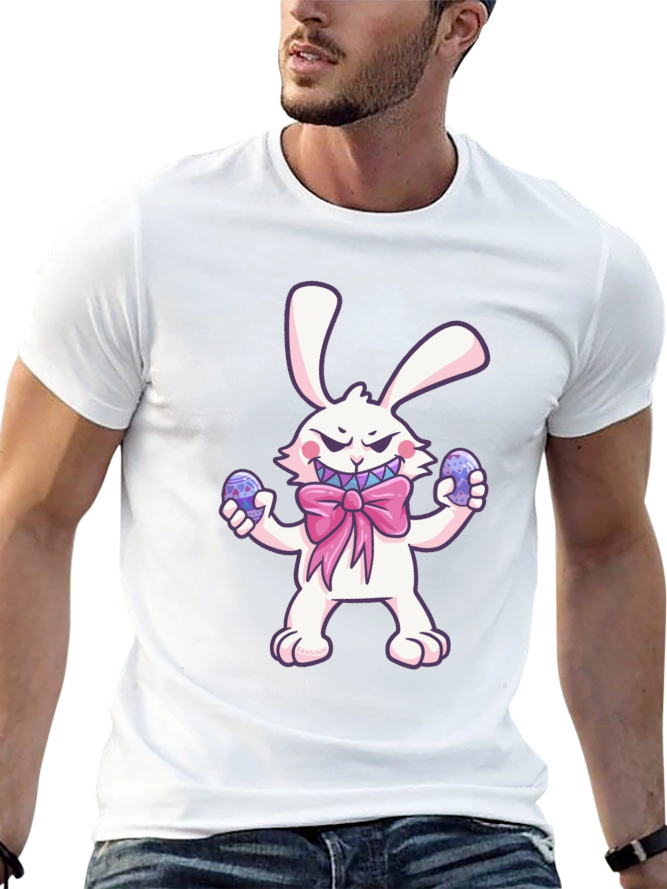 Camiseta Negra Conejo Malvado de Pascua
