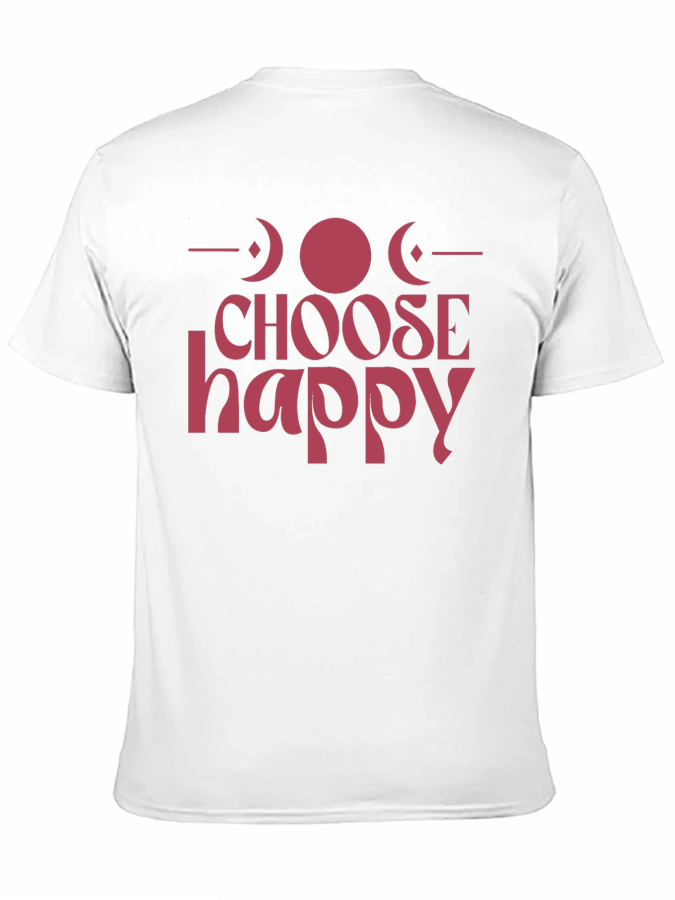 Camiseta Negra Choose Happy con Diseño de Fases Lunares