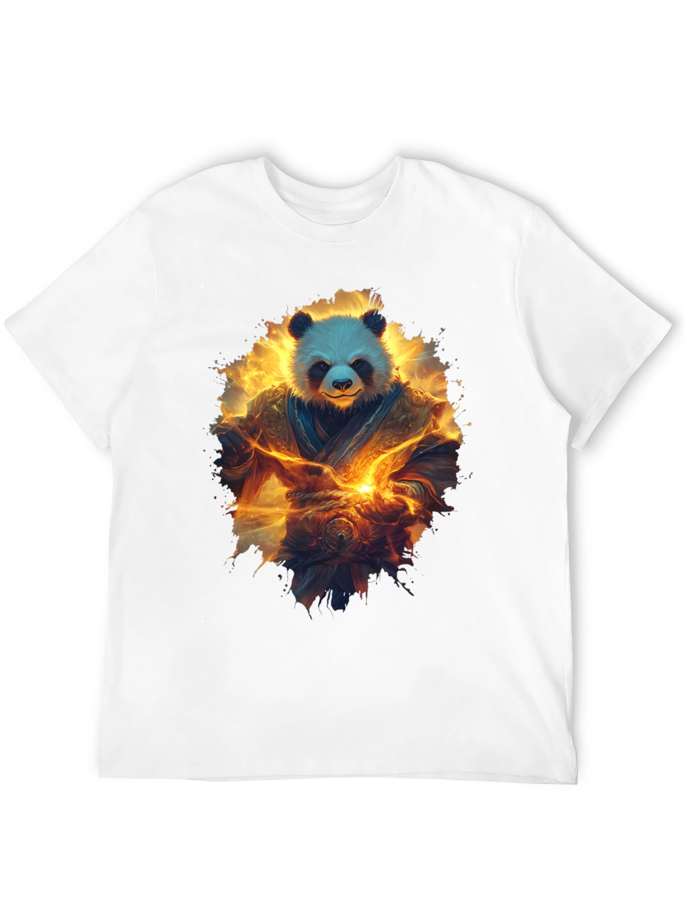 Camiseta Negra con Panda Guerrero