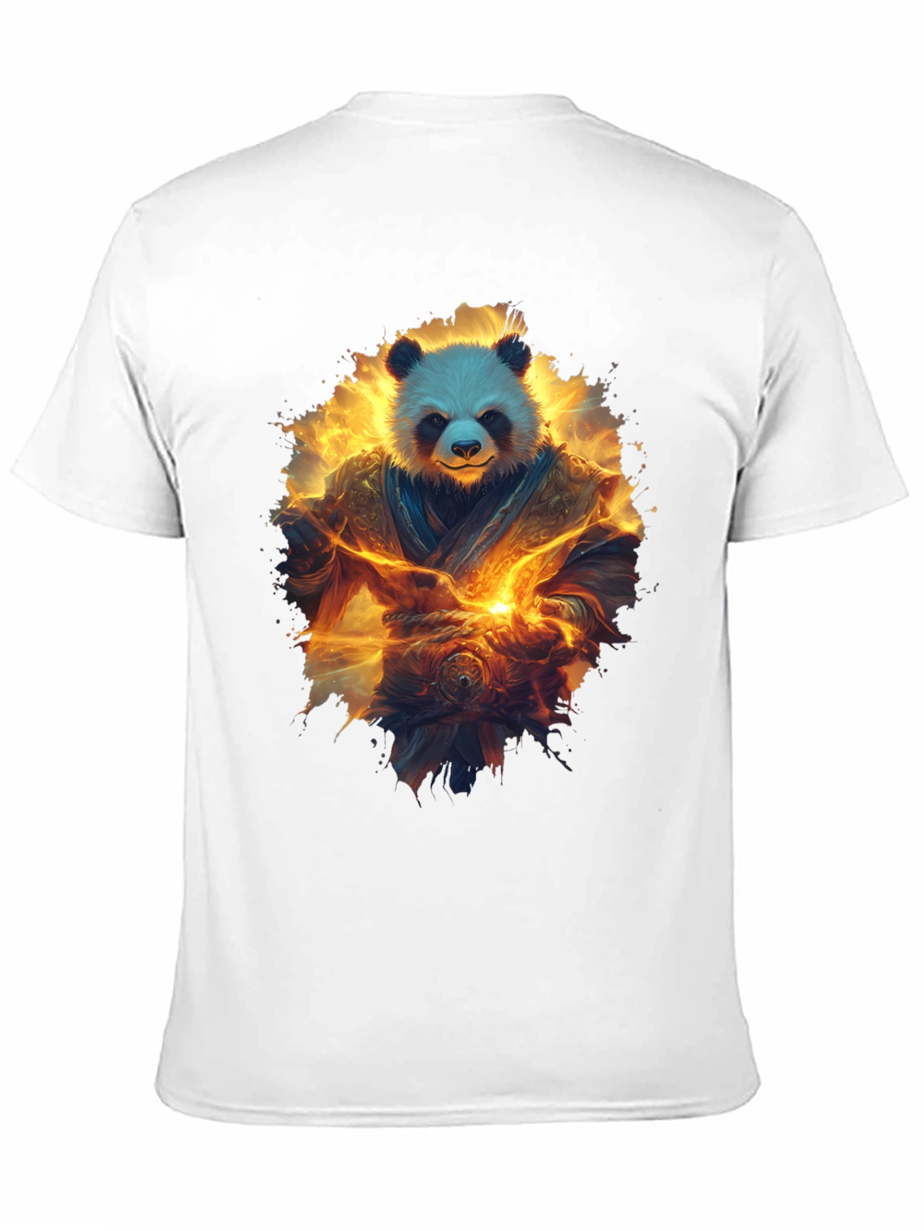 Camiseta Negra con Panda Guerrero