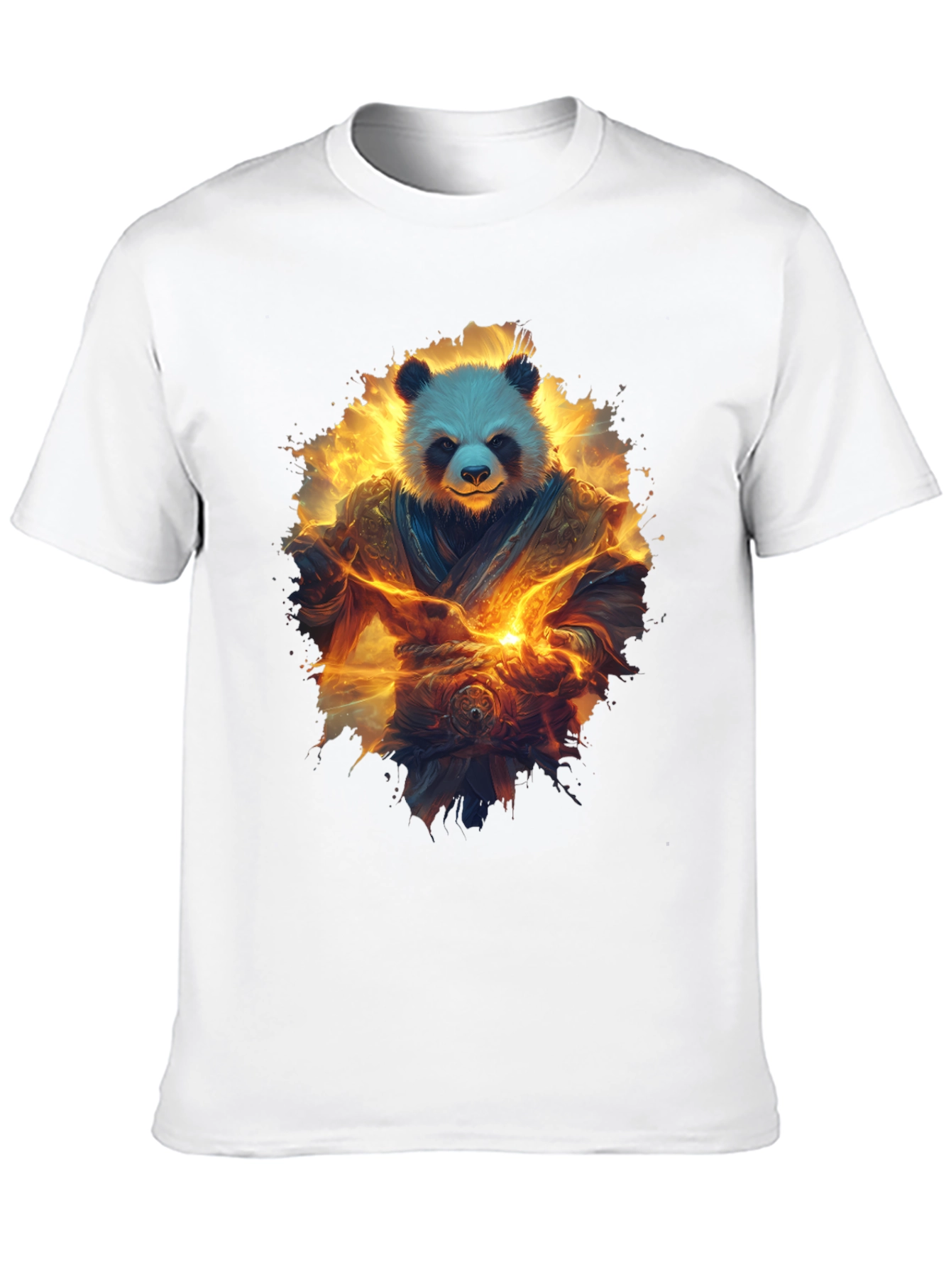 Camiseta Negra con Panda Guerrero