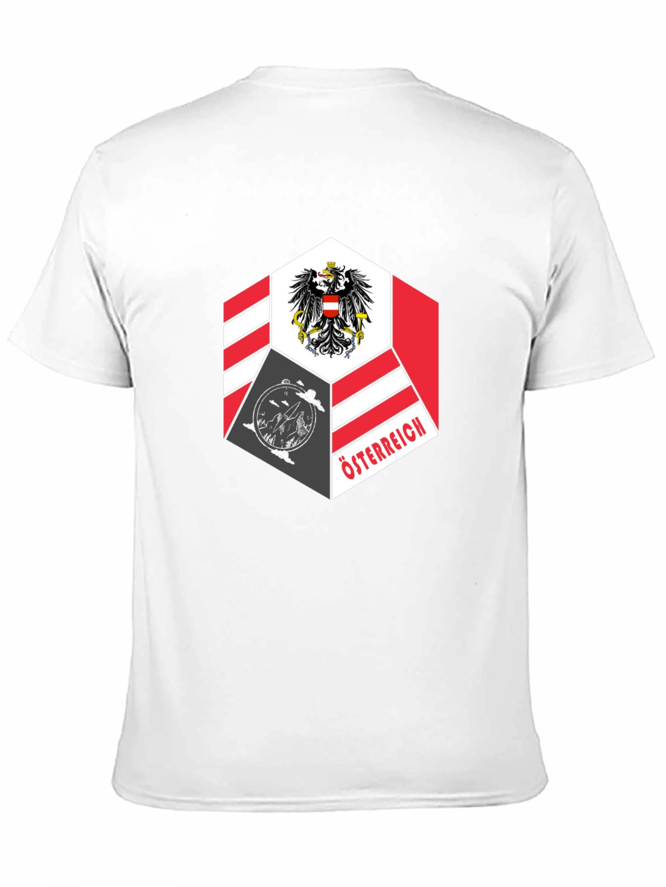 Camiseta Negra Diseño Austria Hexagonal Hombre